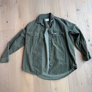 Brixton Bowery boyfriend shirt women’s m Olive Green Button-Up Shirt